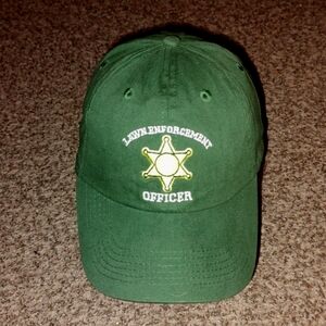 Lawn Enforcement Officer Hat Adult Size Green Adjustable Hat Cap